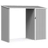 vidaXL Garten Brennholzlager Grau 245x98x159 cm Verzinkter Stahl