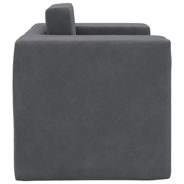 vidaXL Schlafsofa für Kinder Anthrazit Weicher Plüsch