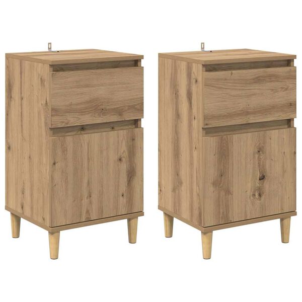 vidaXL Nachttisch 2 pcs Artisan-Eiche 40 x 35 x 70 cm Holzwerkstoff