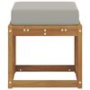 vidaXL Hocker Bank mit Kissen Nat&uuml;rlich und Hellgrau 43 x 43 x 37 cm