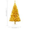 vidaXL K&uuml;nstlicher Weihnachtsbaum Beleuchtung & Kugeln Gold 150 cm PET
