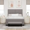 vidaXL Boxspringbett mit Matratze Taupe 160 x 200 cm Stoff