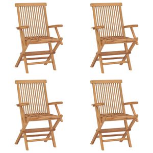 vidaXL Klappst&uuml;hle, 4 St&uuml;ck, Massivholz Teakholz