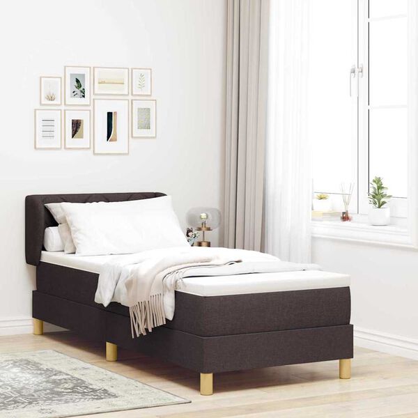 vidaXL Boxspringbett mit Matratze Dunkelbraun 80 x 200 cm Stoff