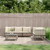 vidaXL 6-tlg. Garten-Lounge-Set mit Kissen Anthrazit Poly Rattan