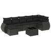 vidaXL 8-tlg. Garten-Sofagarnitur mit Kissen Schwarz Poly Rattan