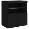 vidaXL Sideboard mit LED-Leuchten Schwarz 142,5x37x67 cm