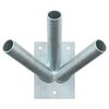 vidaXL Fahnen Pole Holde Silber 10,5 x 7,5 x 0,2 cm Stahl