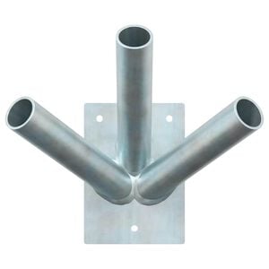 vidaXL Fahnen Pole Holde Silber 10,5 x 7,5 x 0,2 cm Stahl