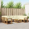 vidaXL Outdoor-Sofagarnitur mit Kissen 10 pcs Natur und Creme