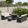 vidaXL Gartensofa-set 9 pcs Schwarz Poly-Rattan