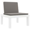 vidaXL 3-tlg. Garten-Lounge-Set mit Kissen Weiß PP