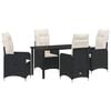 vidaXL Garten Essgruppe 5 pcs Schwarz Poly-Rattan