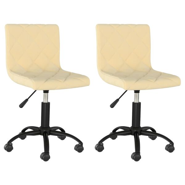 vidaXL Esszimmerst&uuml;hle 2 Stk. Drehbar Creme Samt