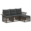 vidaXL Gartensofa-set 4 stk. 4-Sitzer Grau Poly-Rattan
