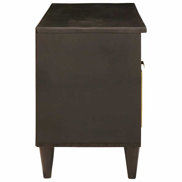 vidaXL TV-Schränk Schwarz und Gold 100 x 33 x 46 cm Holzwerkstoff