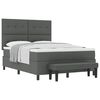 vidaXL Boxspringbett mit Kissen Dunkelgrau 140 x 200 cm Stoff