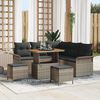 vidaXL Garten-Sofa-Set mit Kissen mit Speicher mit Kissen 8 pcs Grau