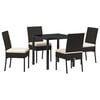 vidaXL Garten Essgruppe 5 stk. Schwarz Pulverbeschichteter Stahl
