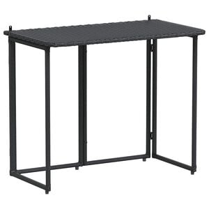 vidaXL Gartentisch Klappbar Schwarz 90x51x75 cm Poly Rattan