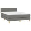 vidaXL Boxspringbett mit Matratze & LED Dunkelgrau 140x200 cm Stoff