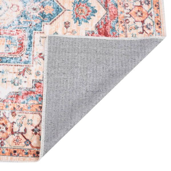 vidaXL Teppich Bedruckt Waschbar Faltbar Bunt 180x270 cm Polyester