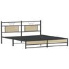vidaXL Metallbett ohne Matratze Sonoma-Eiche 183x213 cm