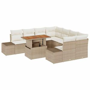 vidaXL Garten Essgruppe mit Kissen 9 pcs Beige und Creme