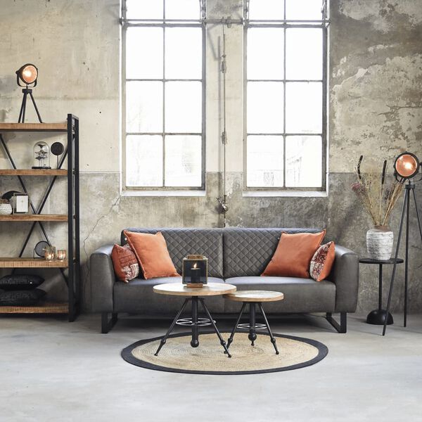 LABEL51 Teppich Jute Rund 180 cm Schwarz