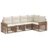 vidaXL Gartensofa-set 5 pcs Beige und Cremewei&szlig; Poly-Rattan
