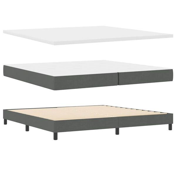 vidaXL Boxspringbett mit Matratze Dunkelgrau 200 x 200 cm Stoff