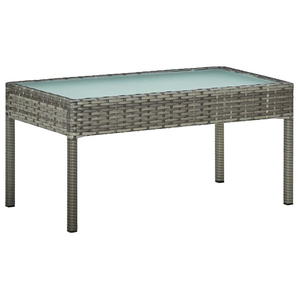 vidaXL 4-tlg. Garten-Lounge-Set mit Auflagen Poly Rattan Grau