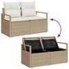 vidaXL Garten-Sofa-Set mit Speicher 5 pcs Beige Poly Rattan