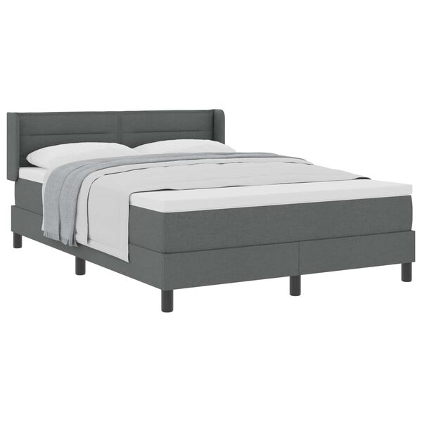 vidaXL Boxspringbett mit Matratze Dunkelgrau 200 x 160 cm Stoff
