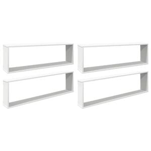 vidaXL W&uuml;rfelregale 4 Stk. Wei&szlig; 100x15x30 cm Holzwerkstoff