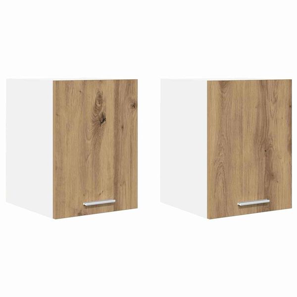 vidaXL H&auml;ngeschrank 2 pcs Artisan-Eiche und Wei&szlig; 30 x 31 x 40 cm