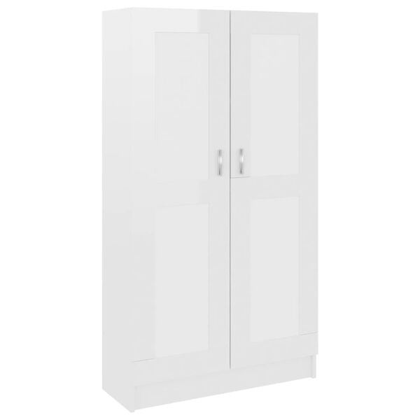vidaXL Bücherschrank Hochglanz-Weiß 82,5x30,5x150 cm Holzwerkstoff