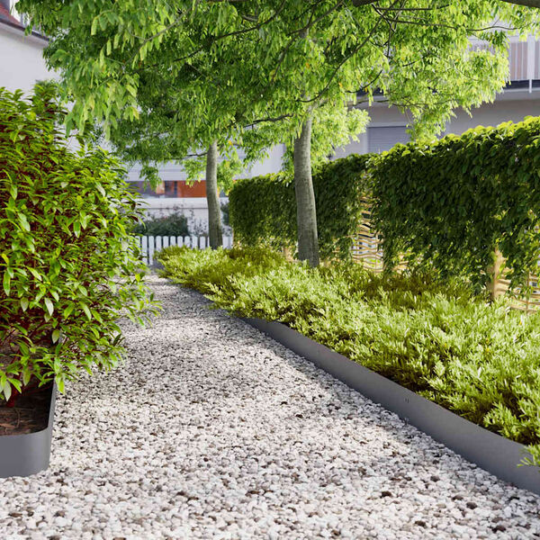 vidaXL Rasenkanten 10 Stk. Anthrazit 15x103 cm Kaltgewalzter Stahl