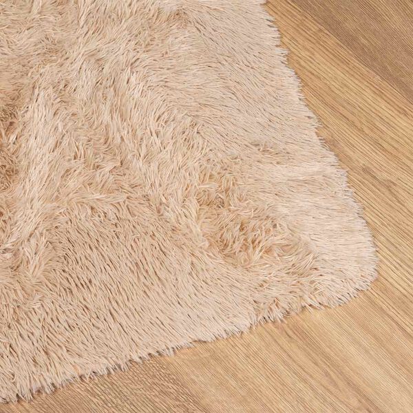 vidaXL Teppich Shaggy Hochflor NAVARRA Beige 120x120 cm Polyester