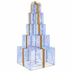 vidaXL Weihnachts-LED-Geschenkbox-Stapel 250 LEDs Blau