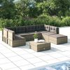 vidaXL 7-tlg. Garten-Lounge-Set mit Kissen Grau Poly Rattan