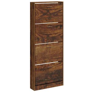 vidaXL Schuhschrank R&auml;uchereiche 59x17x150 cm Holzwerkstoff