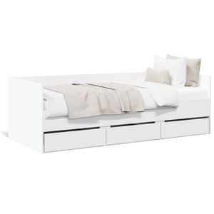 vidaXL Tagesbett mit Schubladen ohne Matratze Wei&szlig; 100x200 cm