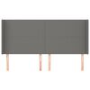vidaXL Kopfteil mit Ohren Dunkelgrau 183x16x118/128 cm Stoff