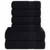 vidaXL 6-tlg. Handtuch-Set FROGN Schwarz 360 g/m&sup2;
