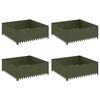 vidaXL Raseneinfassung 4 stk. 100 x 100 x 35 cm Stahl Olivgr&uuml;n