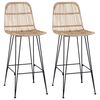 vidaXL Barhocker 2 pcs Natur 44 x 55 x 109 cm Rattan und Stahl