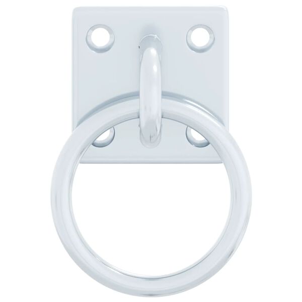 vidaXL Anbinderinge mit Platten 3 Stk. Silbern Stahl