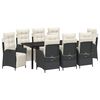 vidaXL Garten Essgruppe 9 stk. Schwarz Poly-Rattan