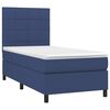 vidaXL Boxspringbett mit Matratze & LED Blau 90x200 cm Stoff